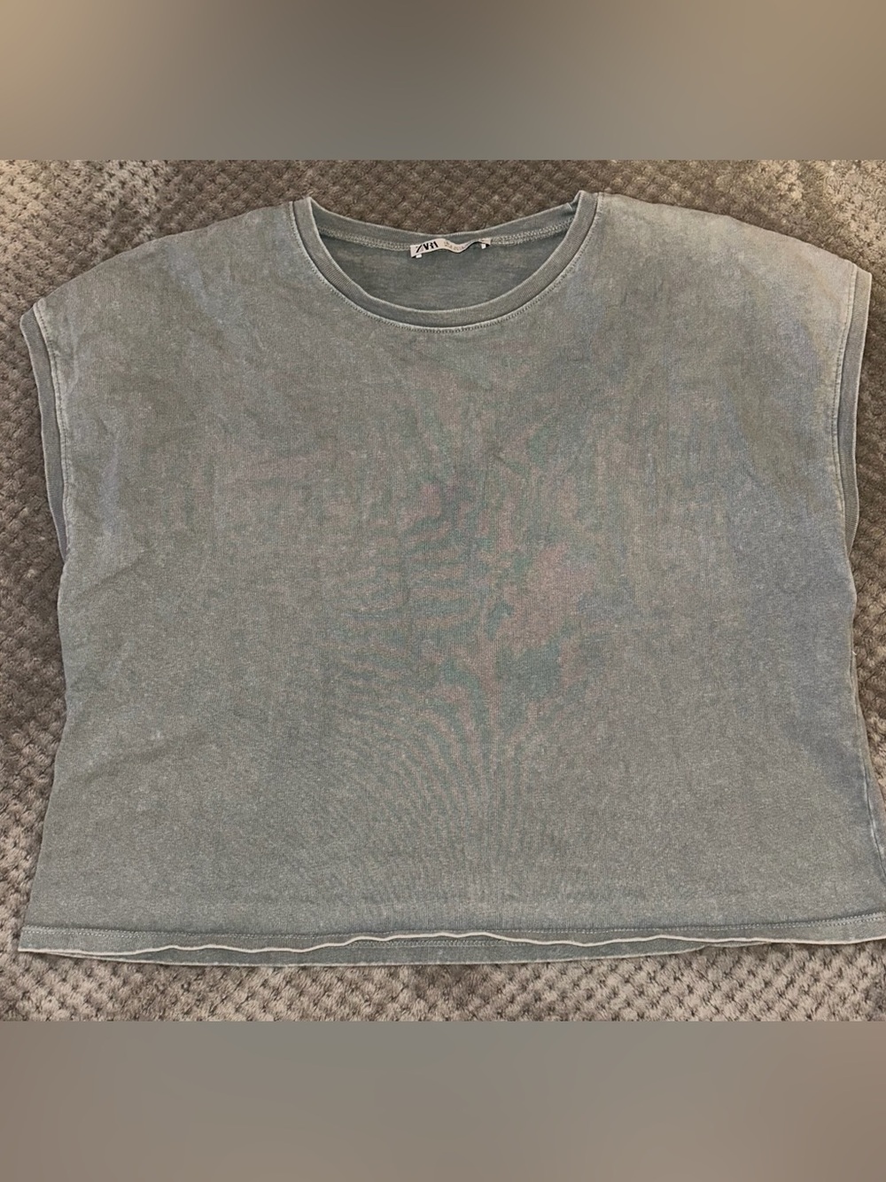 Zara Womens Short Sleeve Cropped Top
